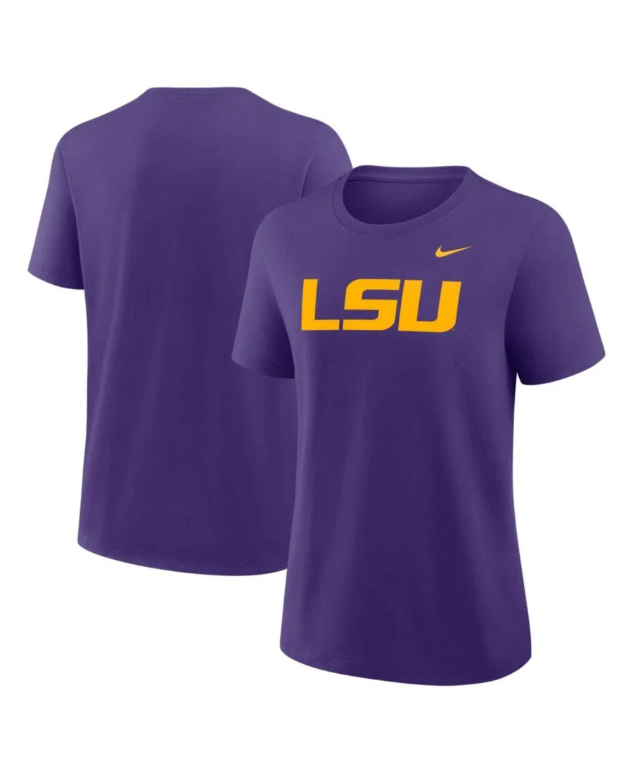 Женская фиолетовая футболка с основным логотипом команды LSU Tigers Nike, Purple