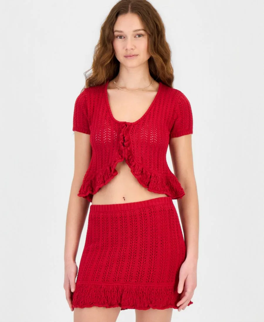 Кардиган с кружевной отделкой Ultra Flirt, Red