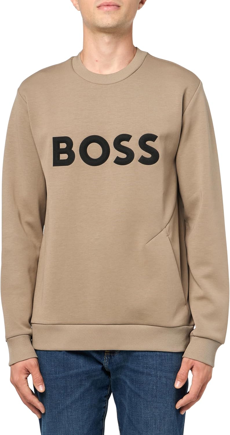 Толстовка с логотипом BOSS, Brindle Taupe