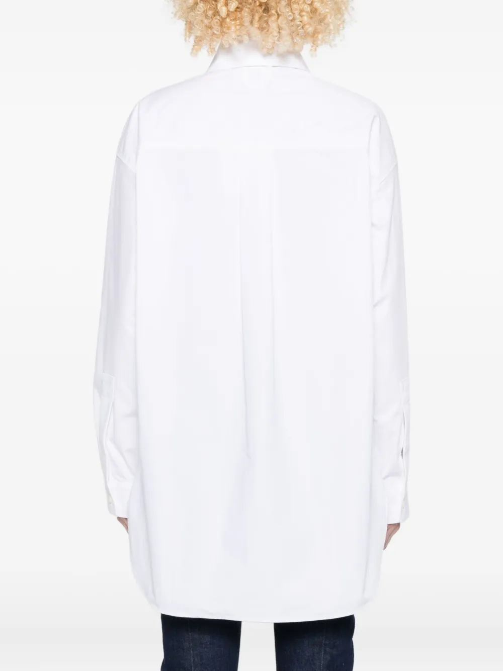Рубашка с длинными рукавами и закругленным подолом JACQUEMUS, белый — фото 4