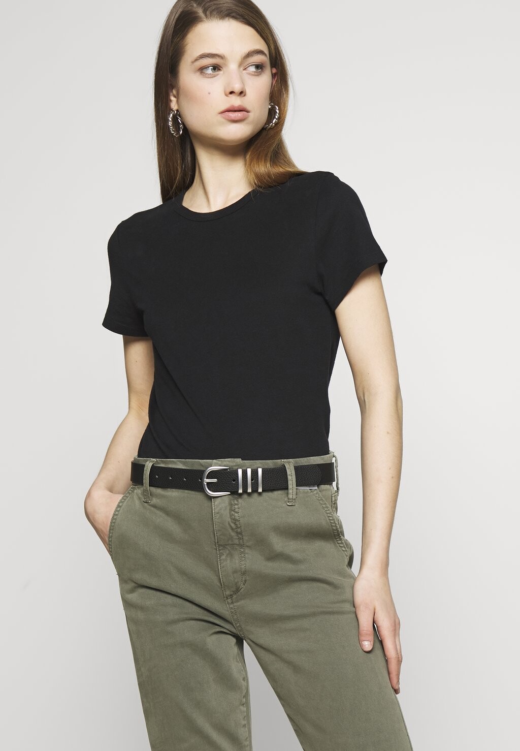 

Ремень Pclea Jeans Belt Pieces, черный/серебристый
