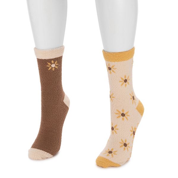 

Женские компрессионные носки с противоскользящей подошвой, 2 пары Muk Luks, Cream Brown