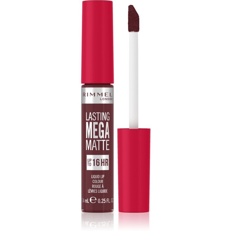 

Rimmel, Lasting Mega Matte, Легкая матовая жидкая губная помада, оттенок Plum This Show, 16 часов, 7,4 мл