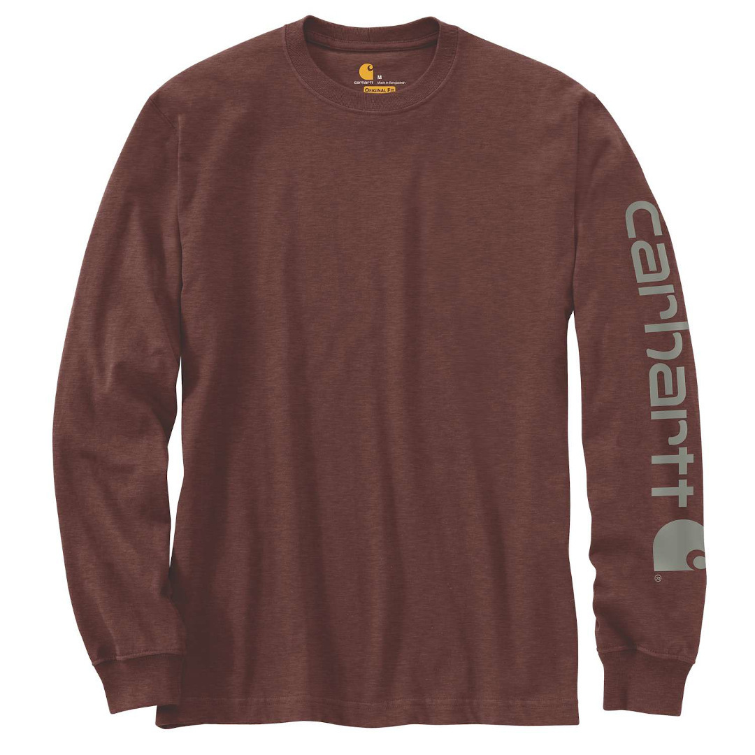 

Лонгслив Carhartt Logo Longsleeve, темно-коричневый