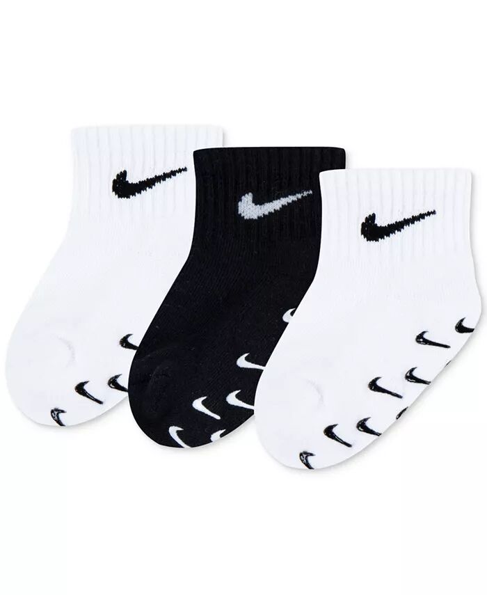 

Носки с логотипом Gripper для малышей и малышей, 3 упаковки Nike, белый