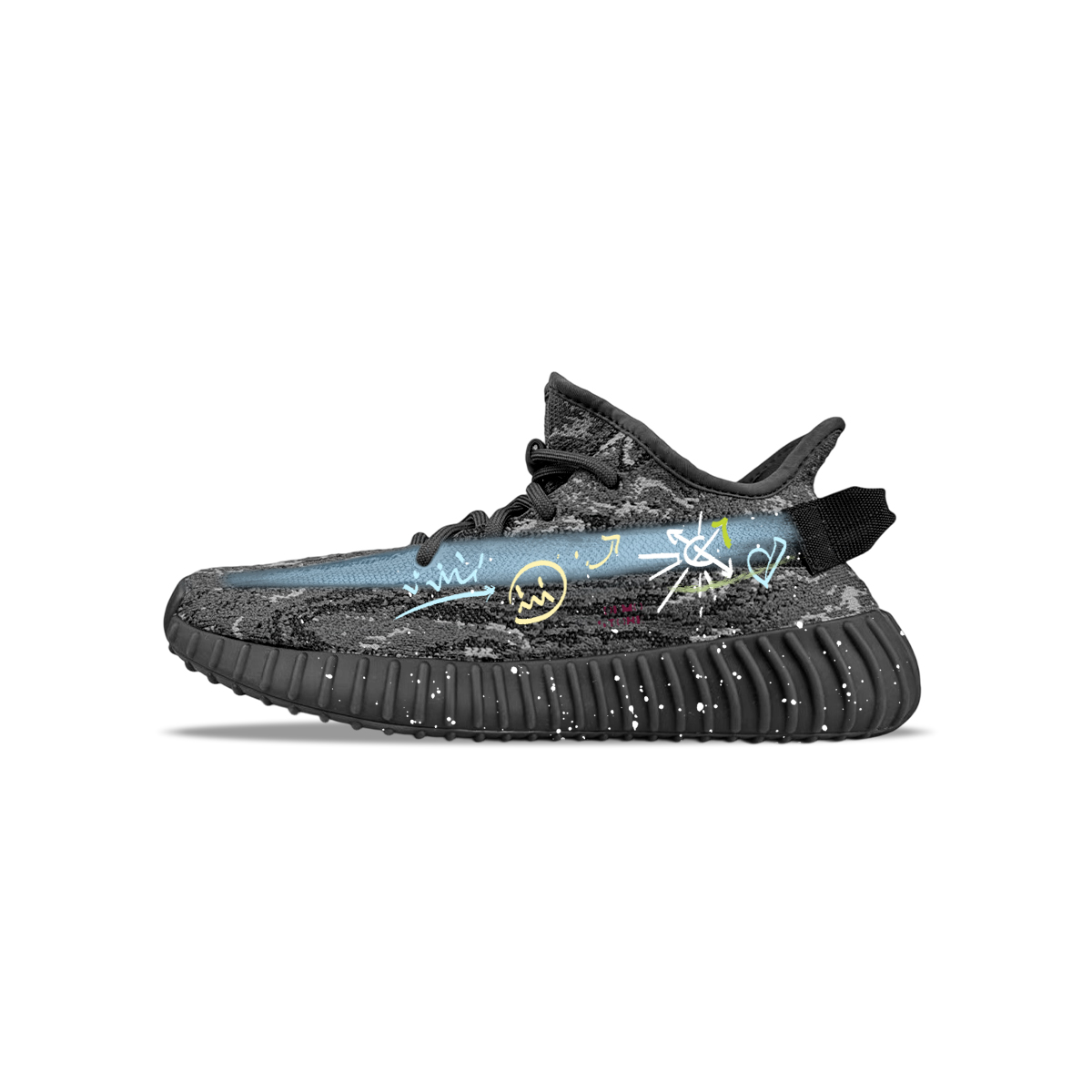 

Adidas Originals Изнашивающиеся повседневные кроссовки Yeezy Boost 350 V2 низкие унисекс черно-синие, цвет Black Blue