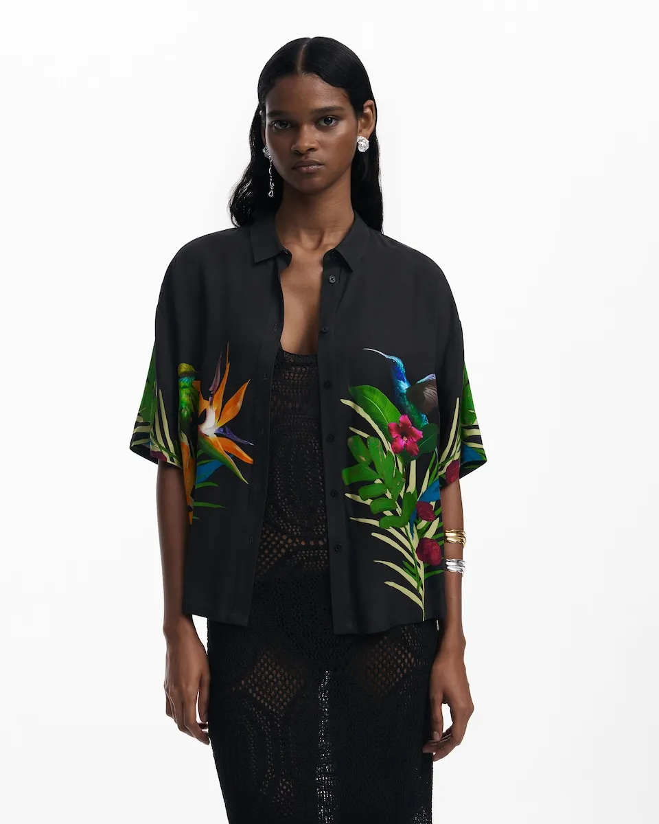 

Гавайская женская рубашка Desigual, черный