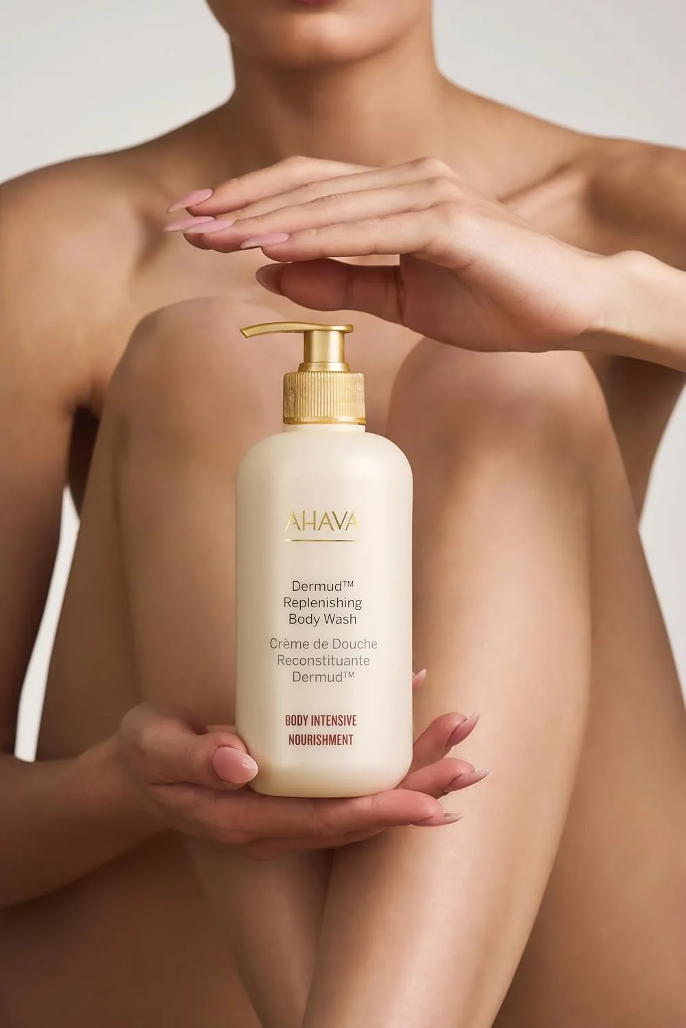 AHAVA Dermud Replenishing Body Wash - лосьон-гель для душа для сухой и чувствительной кожи, очищает и увлажняет, защищает кожный барьер, с осмотером и грязью Мертвого моря, алоэ вера и календулой, 400 мл — фото 4