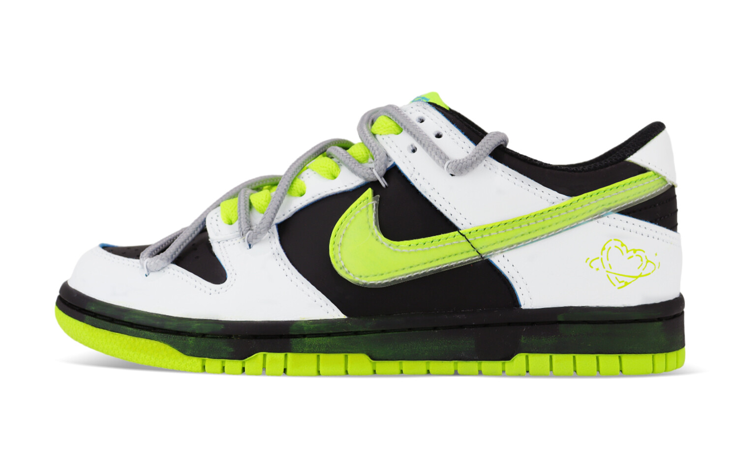 

Кроссовки Nike Dunk Skateboard Shoes Women's Low-Top Black, White, Green