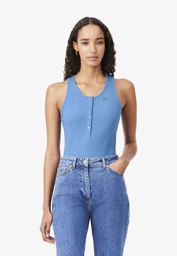 Топ Lacoste Bleu, базовый, однотонный