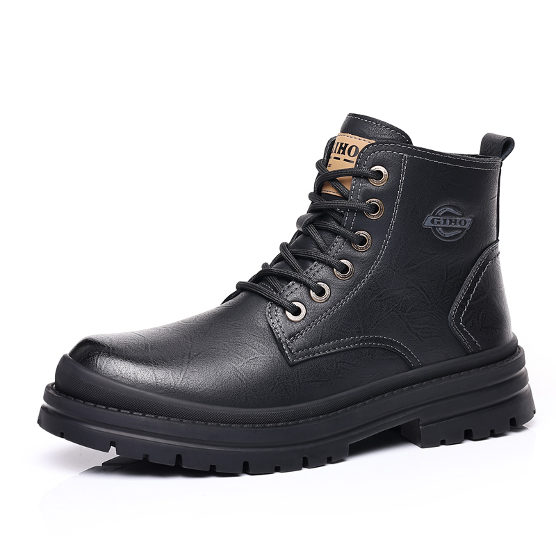 

GIHO Мужские ботинки Martin черные с шерстяной подкладкой, цвет Black[Wool Lining]