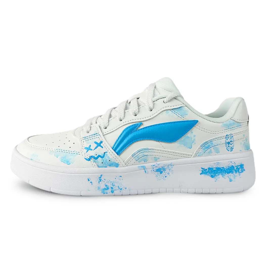 

LINING Кроссовки для скейтбординга Acer Truncatum с амортизацией, противоскользящие, износостойкие, низкие, мужские, сине-белые