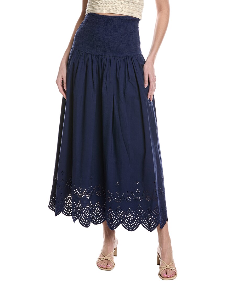 

Платье миди с лямкой через шею в полоску и однотонное Solid & Striped, темно-синий