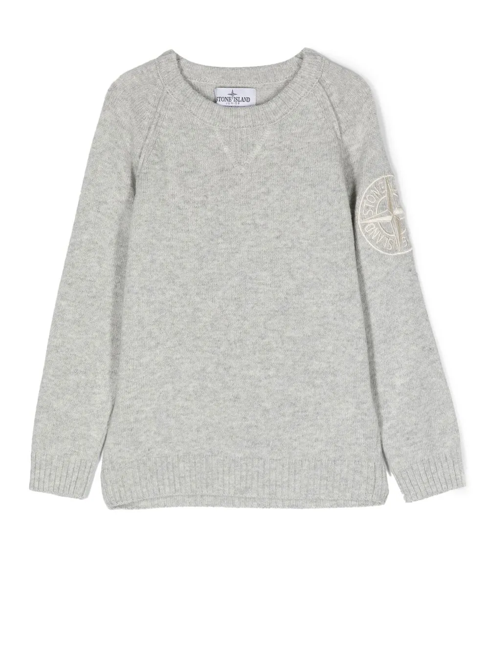 

Джемпер с вышитым логотипом Stone Island Junior, серый