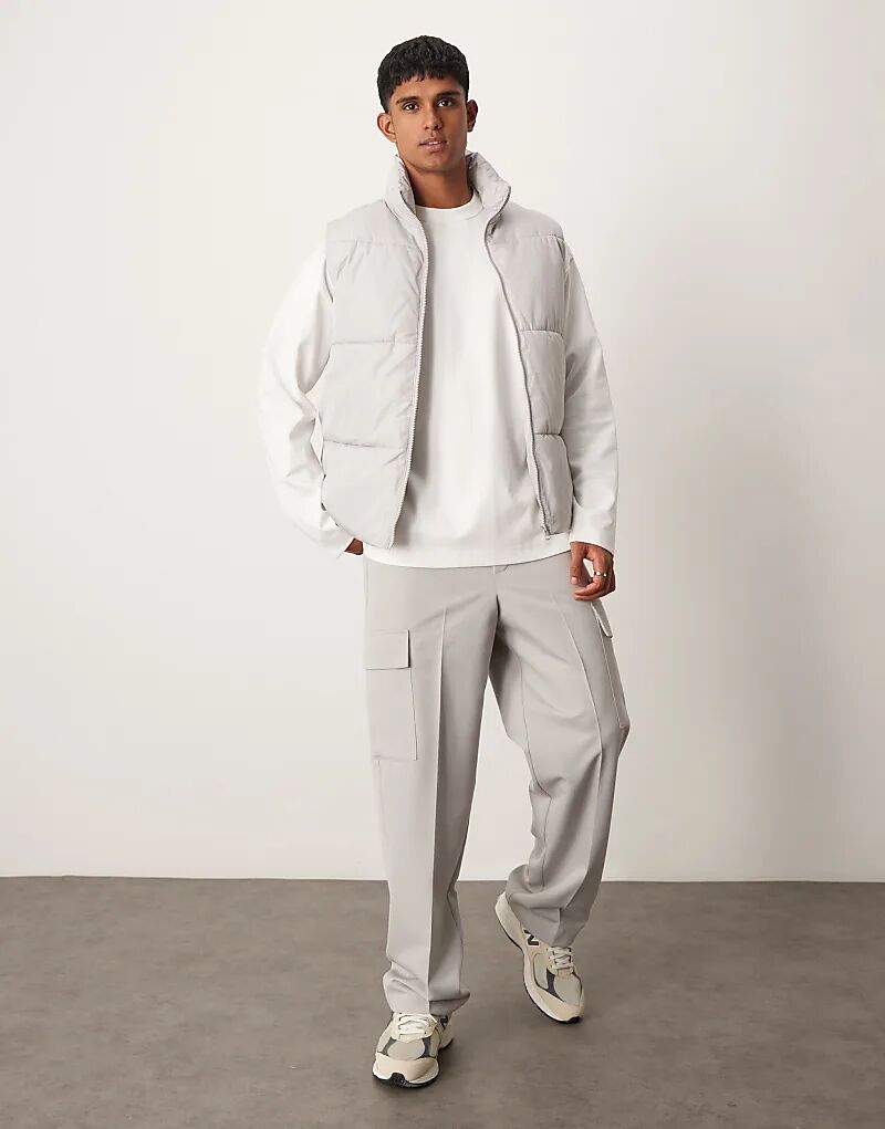 

Пуховик ASOS DESIGN серого цвета