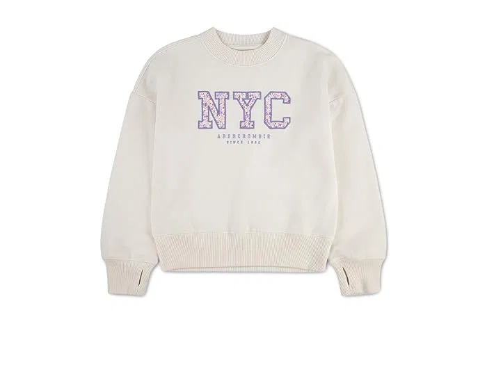 Свитшот с принтом Floral Nyc abercrombie kids, Jet Stream