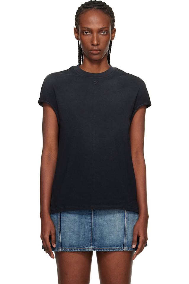 

Футболка оверсайз с эффектом соляризации Courrèges, черный