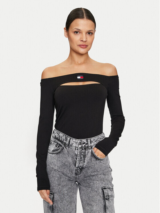 

Узкая блузка Tommy Jeans, черный