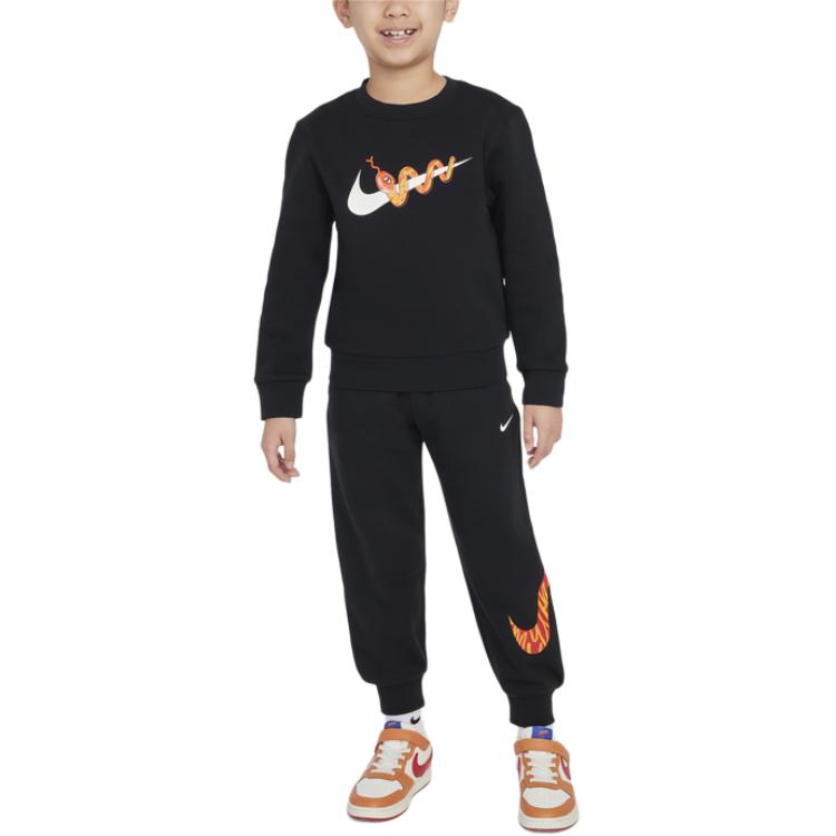 Nike Детские вязаные спортивные штаны для детей 3-7 лет IconSwoosh black — фото 4