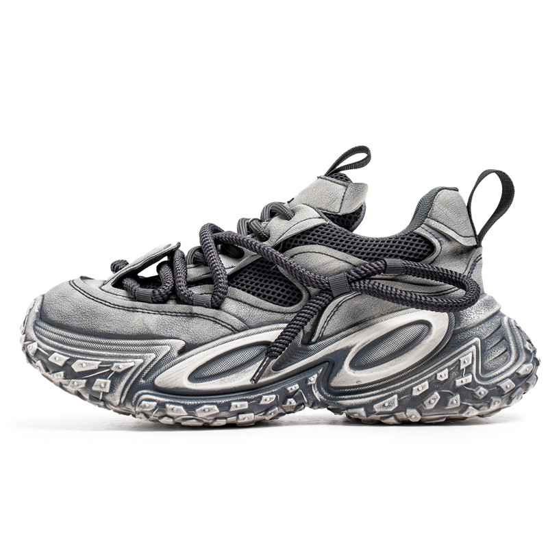 

JKEM Повышенная амортизация, дышащие нескользящие массивные низкие кроссовки мужские серые, цвет Gray