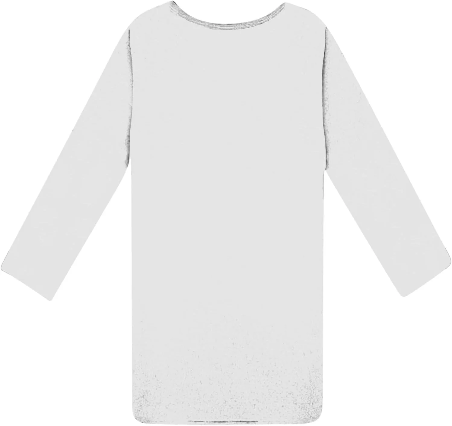 Платье Plus Size для женщин, осеннее повседневное, с длинным рукавом и круглым вырезом, свободного кроя, базовое однотонное Generic, белый — фото 3