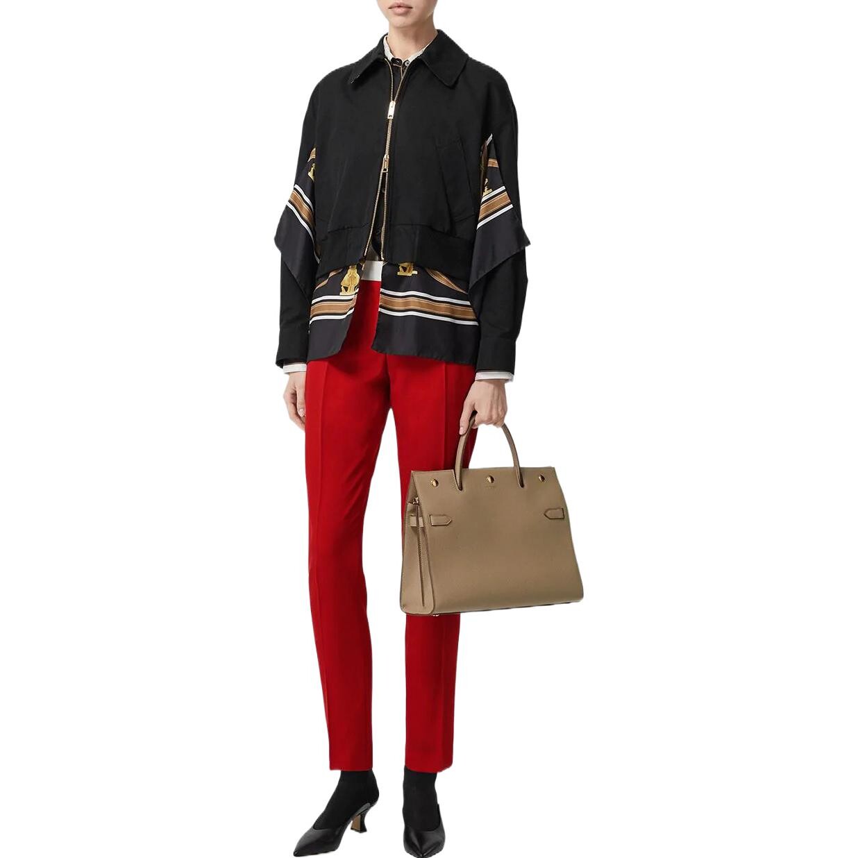 Брюки женские Burberry костюмные, красный / белый — фото 2
