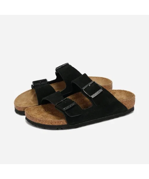 Унисекс сандалии из замши Birkenstock Arizona чёрные