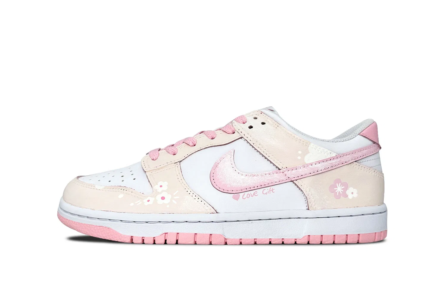 Детские скейтбордические кроссовки Dunk для младших классов Nike, Pink White (Special Shopping Bag) — фото 3