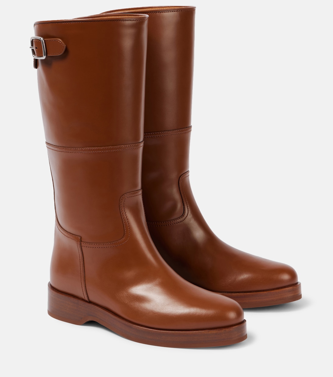 Сапоги Lupo из кожи до колена Loro Piana, коричневый