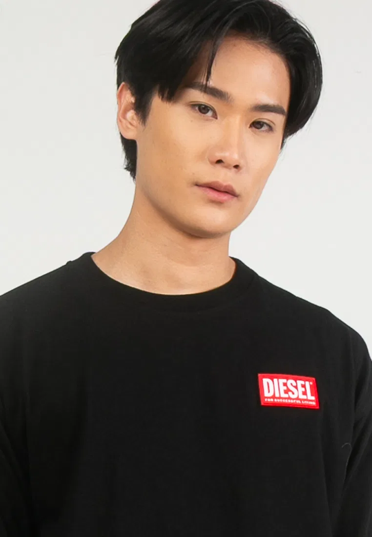 Футболка с логотипом, короткий рукав, Box Logo Diesel, черный — фото 3