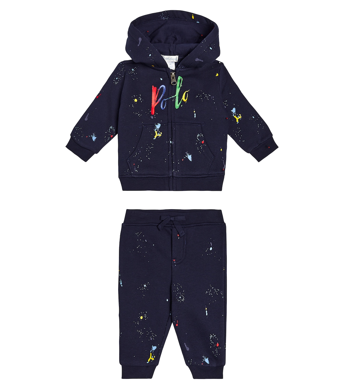 

Комплект из хлопковой смеси: толстовка с капюшоном и спортивные штаны Polo Ralph Lauren Kids, Newport Navy