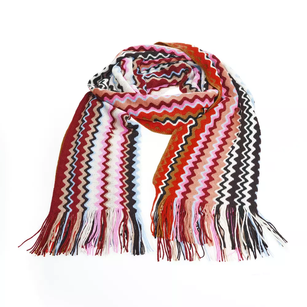 

Шарф с геометрическим узором и бахромой в ярких тонах Missoni, мультиколор