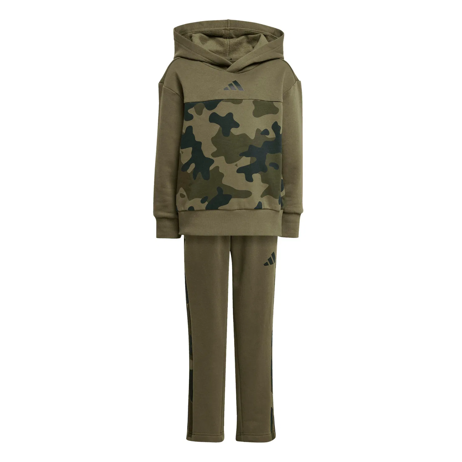 Детский спортивный костюм с камуфляжным принтом LK CAMO FL SET Adidas, Olivgrun