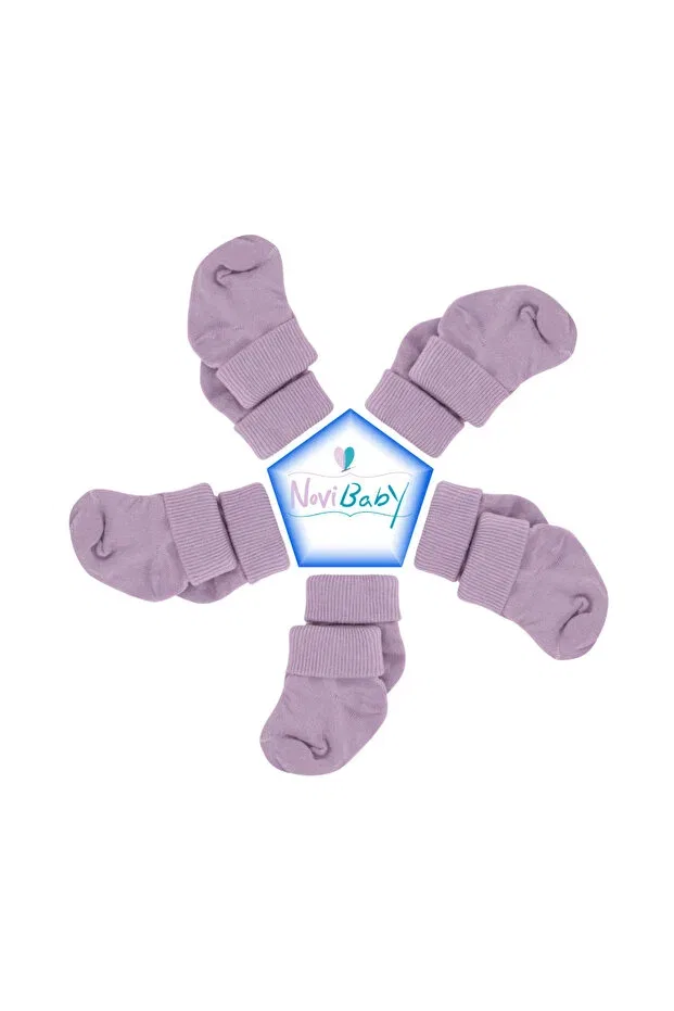 Детские носки для новорожденных из бамбука 5 шт Basics Novibaby, Purple — фото 3