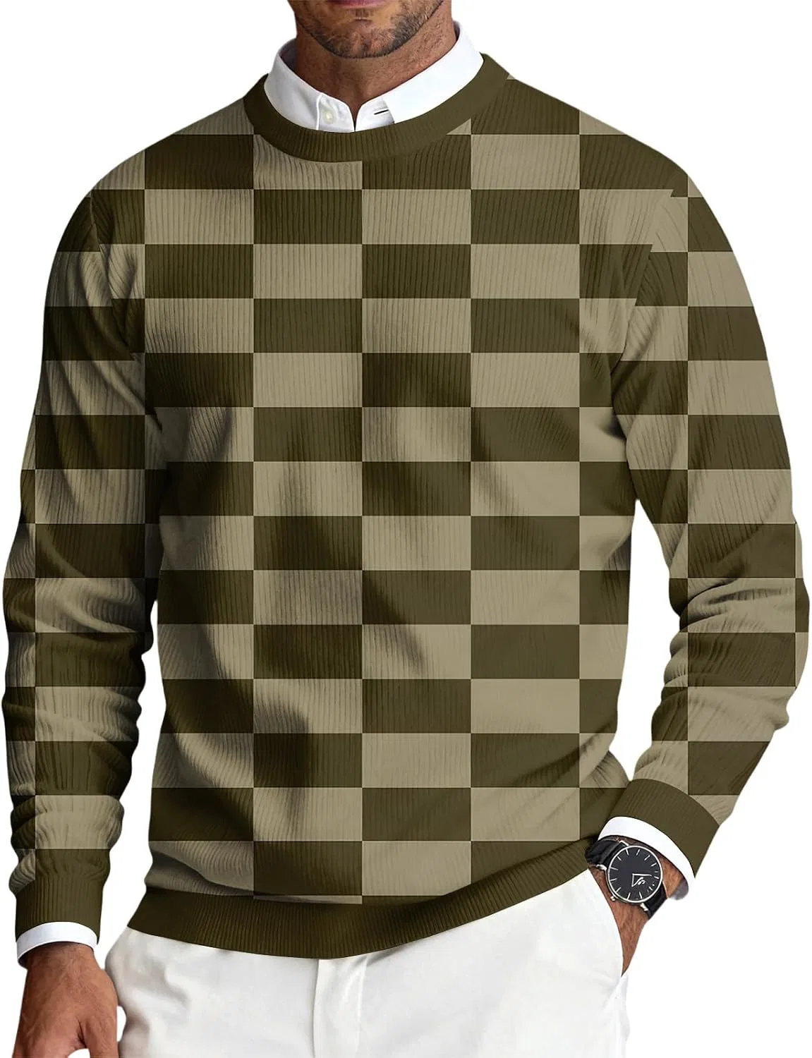Мужская футболка с длинным рукавом Regular Fit, Crewneck, Green