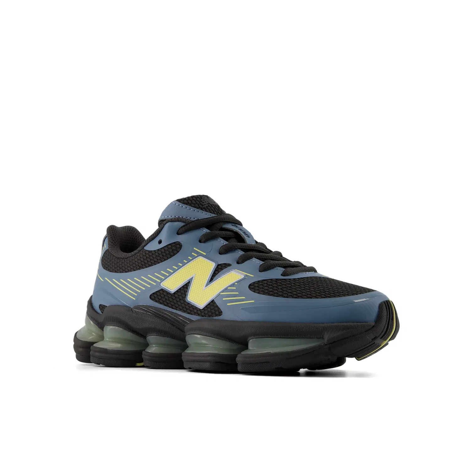 Детские кроссовки с шнуровкой 2000 Lace New Balance, Faded Black With Zinc Blue And Dawn Glow — фото 2