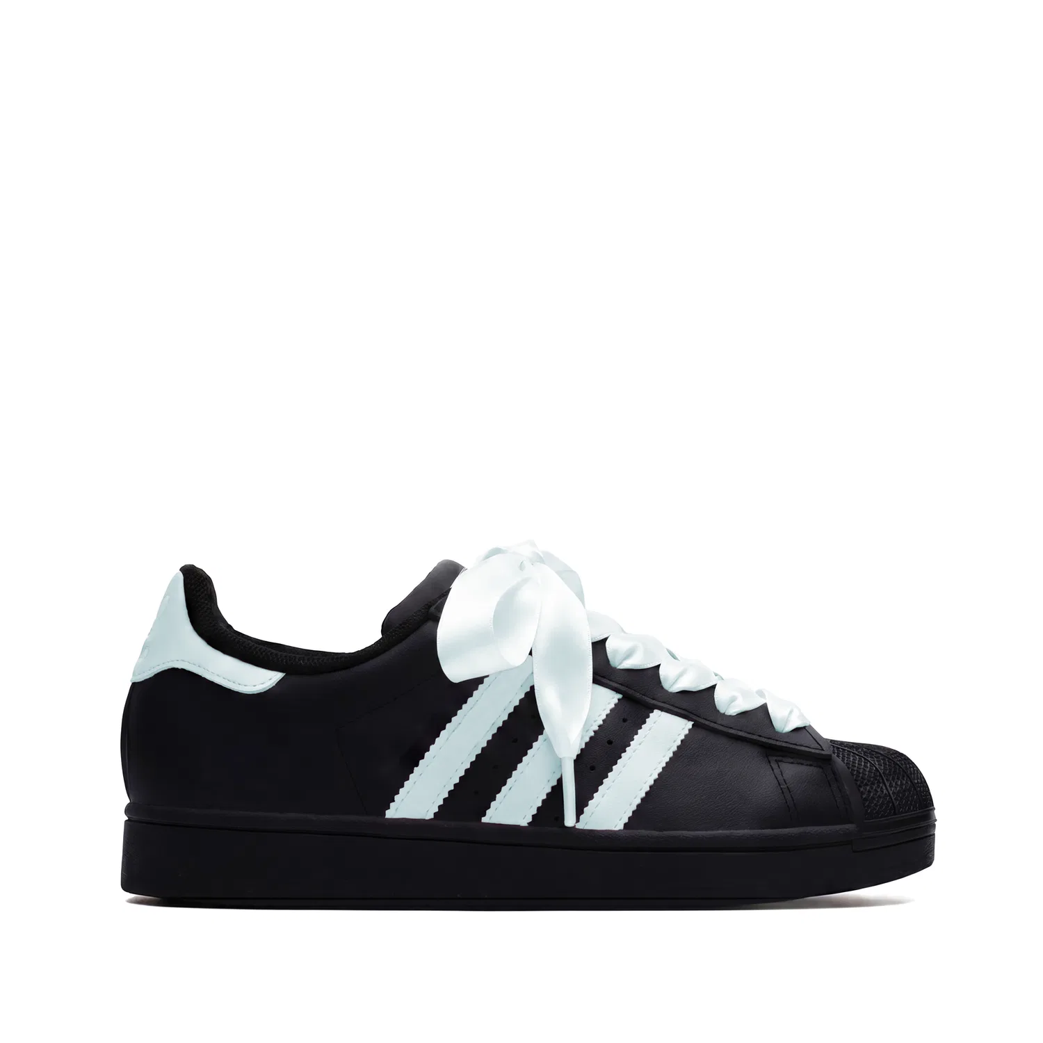 Детские кеды с принтом Adidas Originals Superstar 2, Light Blue-Waving Kitten — фото 3
