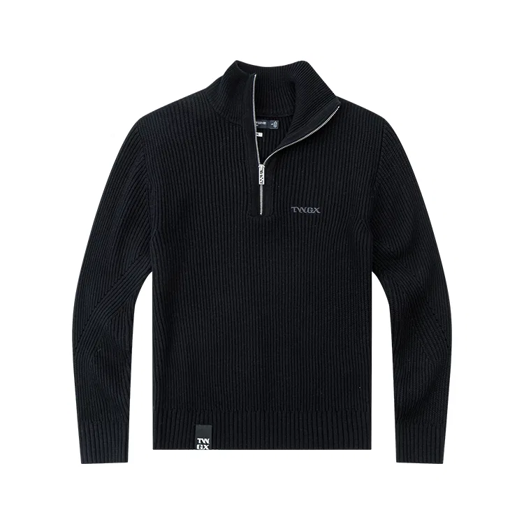 Детский свитер с высоким воротником на молнии, шерстяная смесь American Old Money Style Collection Timeless Preppy Style Winter Sweater, Teenie Weenie Men, Medium Gray