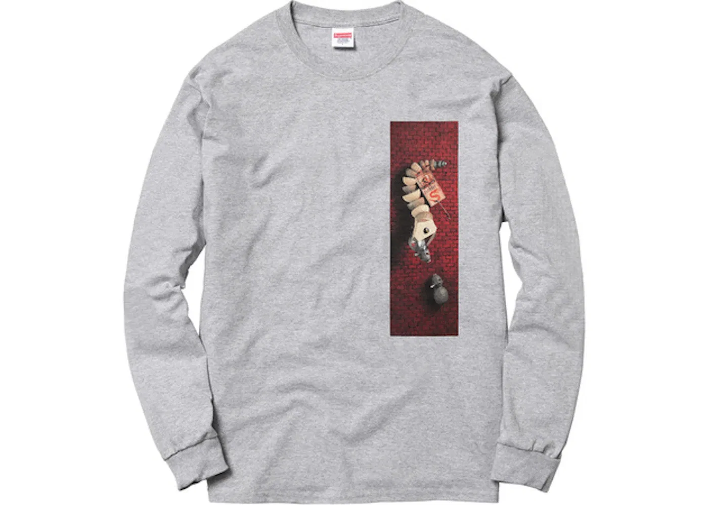 Мужская футболка с длинным рукавом с принтом Supreme Mike Hill Snake Trap, Heather Grey