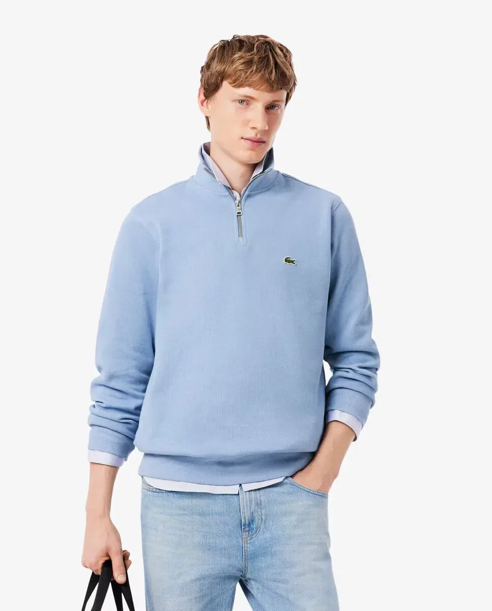 Мужская толстовка с высоким воротником и молнией Lacoste, Azul Claro