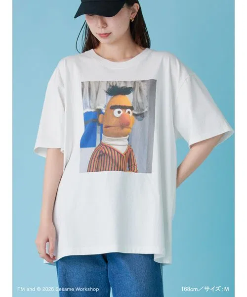 Детская футболка с принтом Vintage Photo SESAME STREET, Off White — фото 4