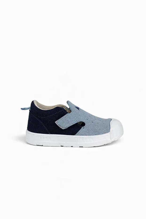 Детские повседневные ортопедические туфли на липучках Sthapy, Navy Blue - Baby Blue — фото 3