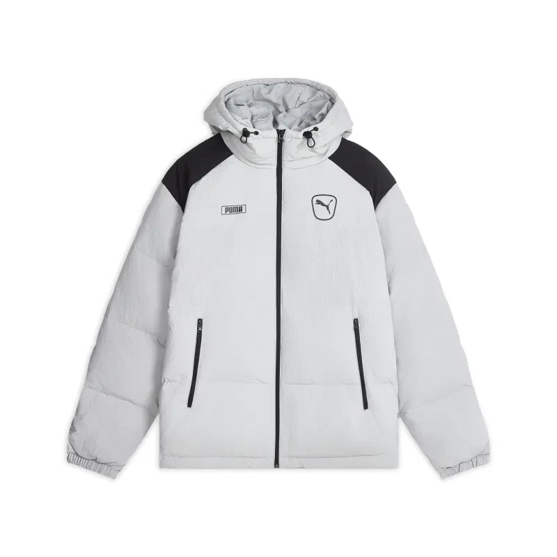 Детский пуховик с капюшоном Light Gray White PUMA, Light Gray White