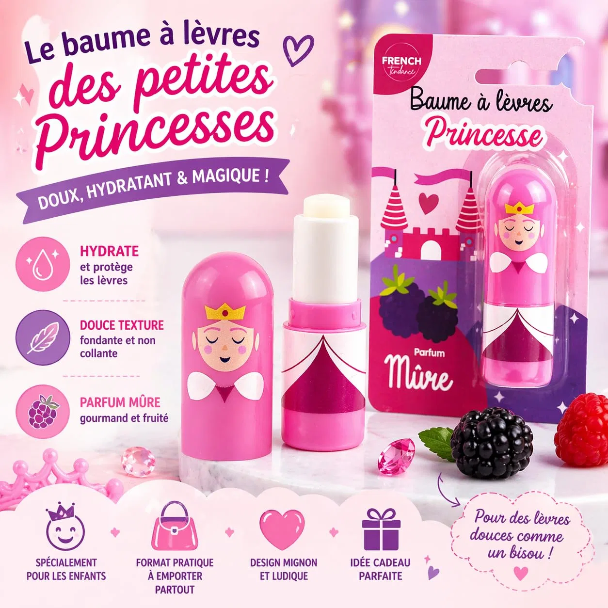 Бальзам для губ Princess, French Tendance, 3.3г, Blackberry Fragrance — фото 2