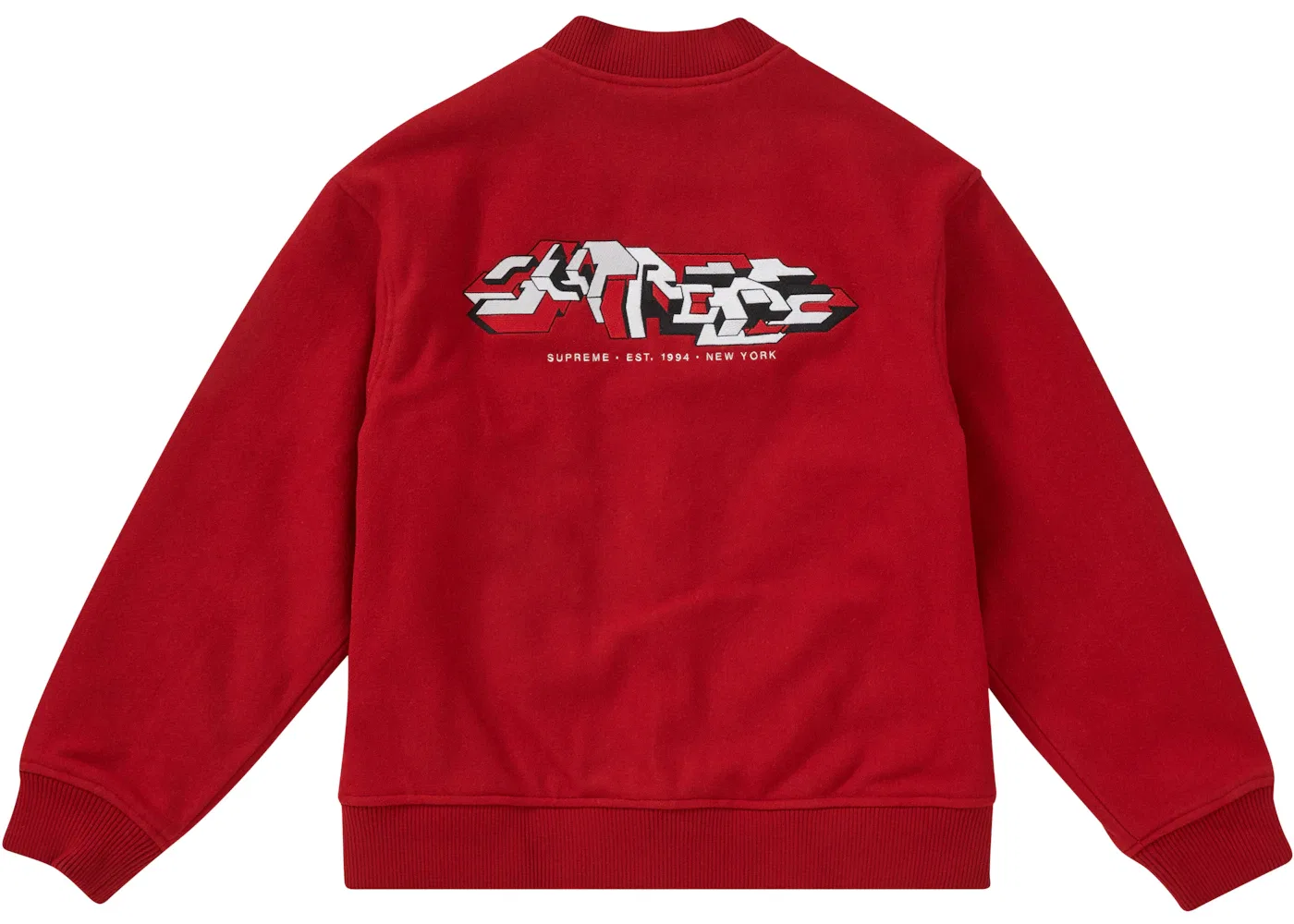 Мужская куртка-бомбер с принтом Varsity Jacket Supreme, Red — фото 3