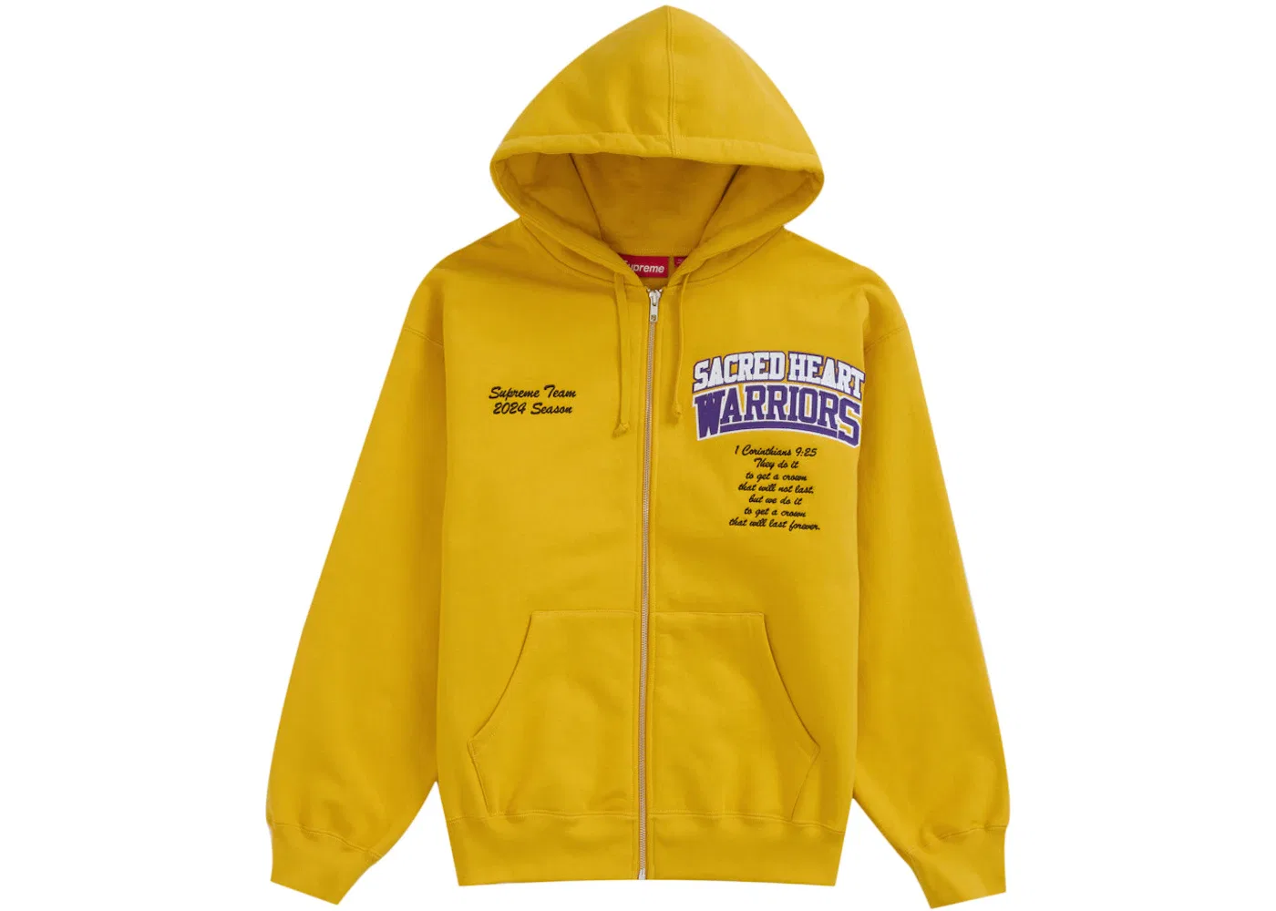 Мужская худи на молнии с капюшоном Supreme Salvation Zip Up Hooded Sweatshirt, Gold