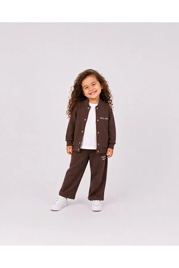 Детские спортивные штаны для девочек длинные Matchy Matchy, Brown — фото 2