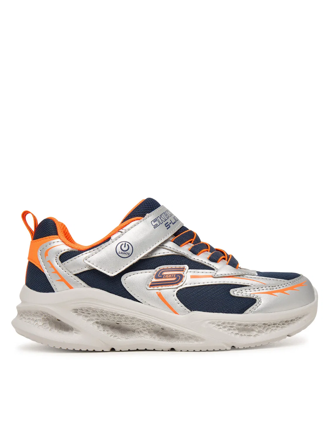 Кроссовки для мальчика Meteor-Lights Glow-Strider Skechers, серебристый