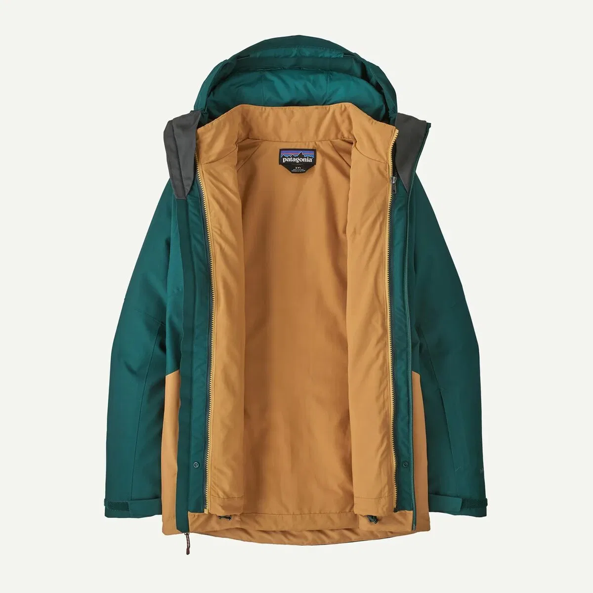 Женская 3-в-1 куртка с принтом Powder Town Patagonia, Cascade Green — фото 4