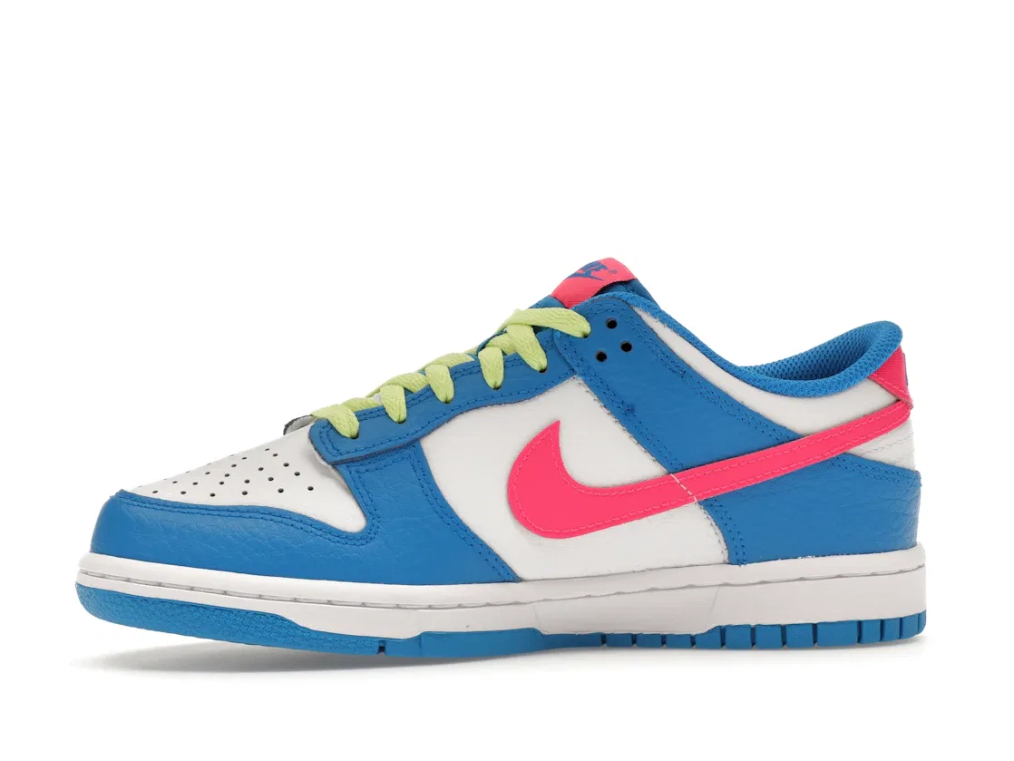 Детские кроссовки с принтом Nike Dunk Low Nike, Photo Blue/White/Light Lemon Twist/Hyper Pink — фото 3